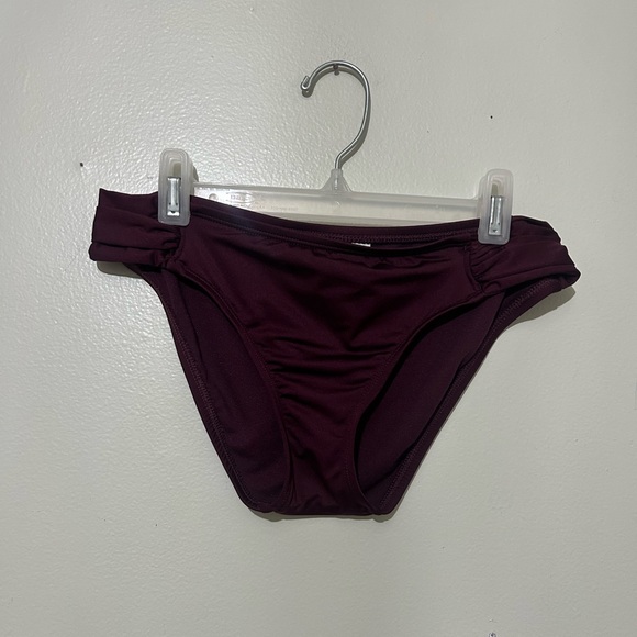 KONA SOL | Rich Burgundy Purple Silky Looking Bikini Bottom - Picture 1 of 5